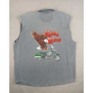 Biker Design Medium Mens Shirt King Of The Road Bike Week 2001 Sleeveless